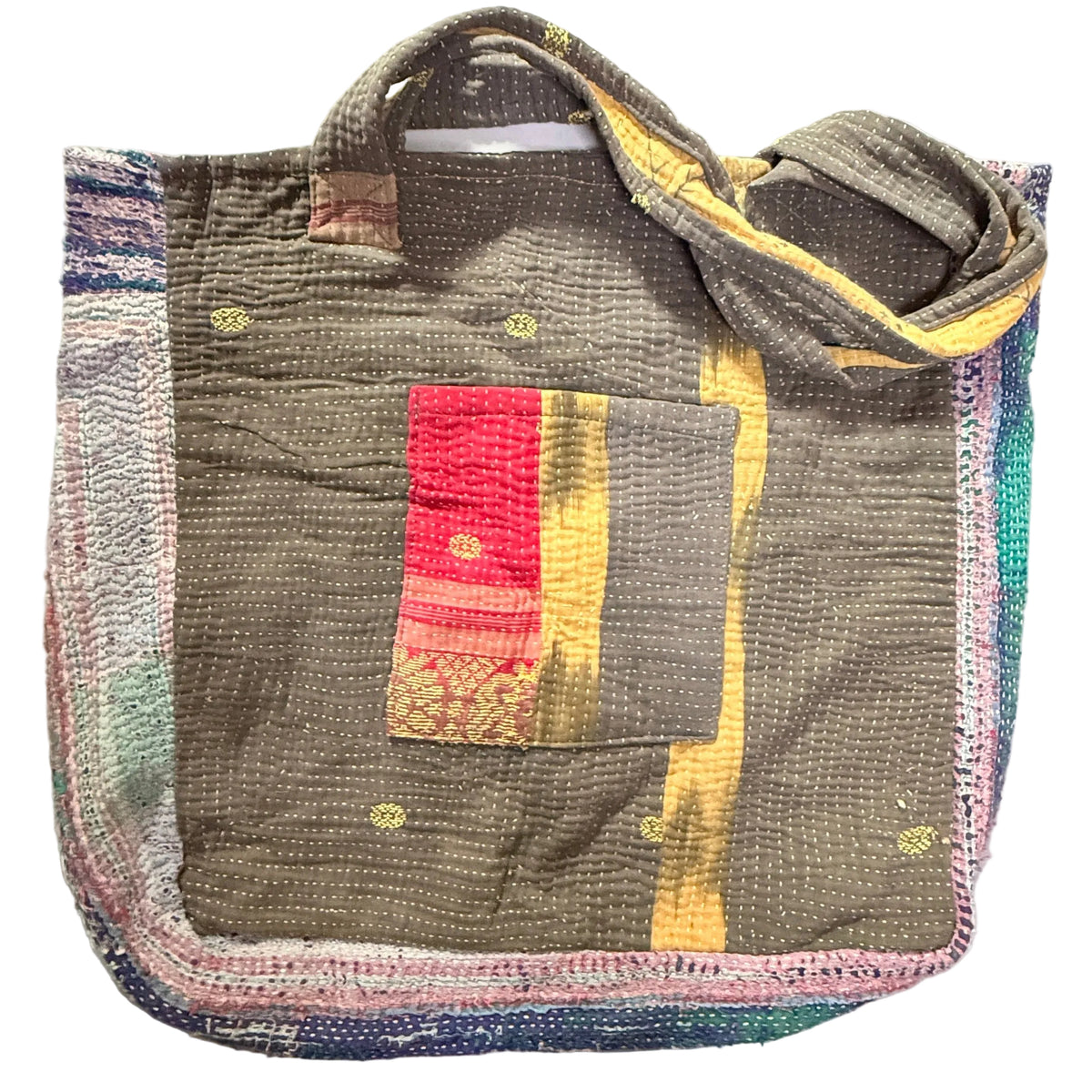 Kantha Pocket Tote Bag | Recycled Cotton Unique