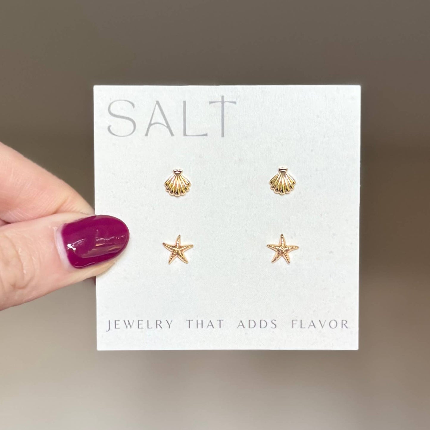 COASTAL STUD SETS | 18k gold | seashell & starfish earrings