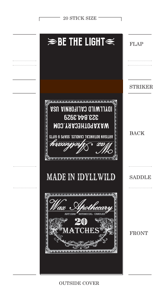 Black Matchbook 20-Strike