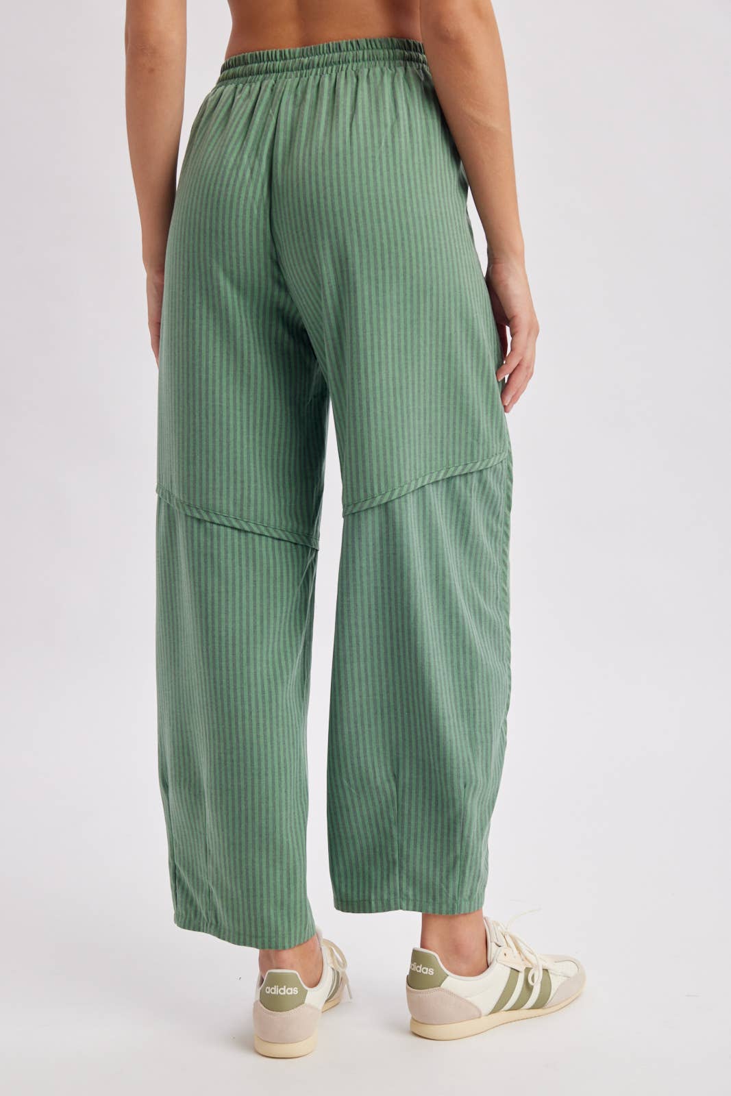 STRIPED WIDE LEG DRAWSTRING PANTS