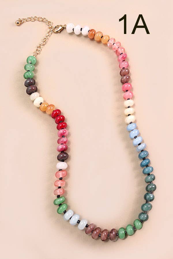 Stone + Glass Beaded Necklaces