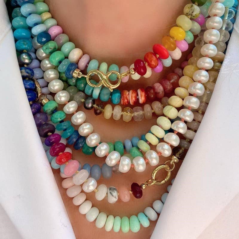 Stone + Glass Beaded Necklaces
