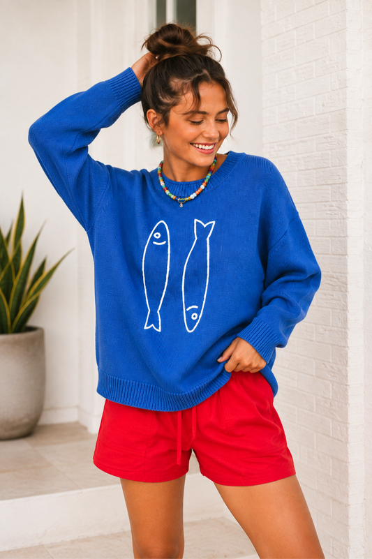 Blue Fish Club Sweater