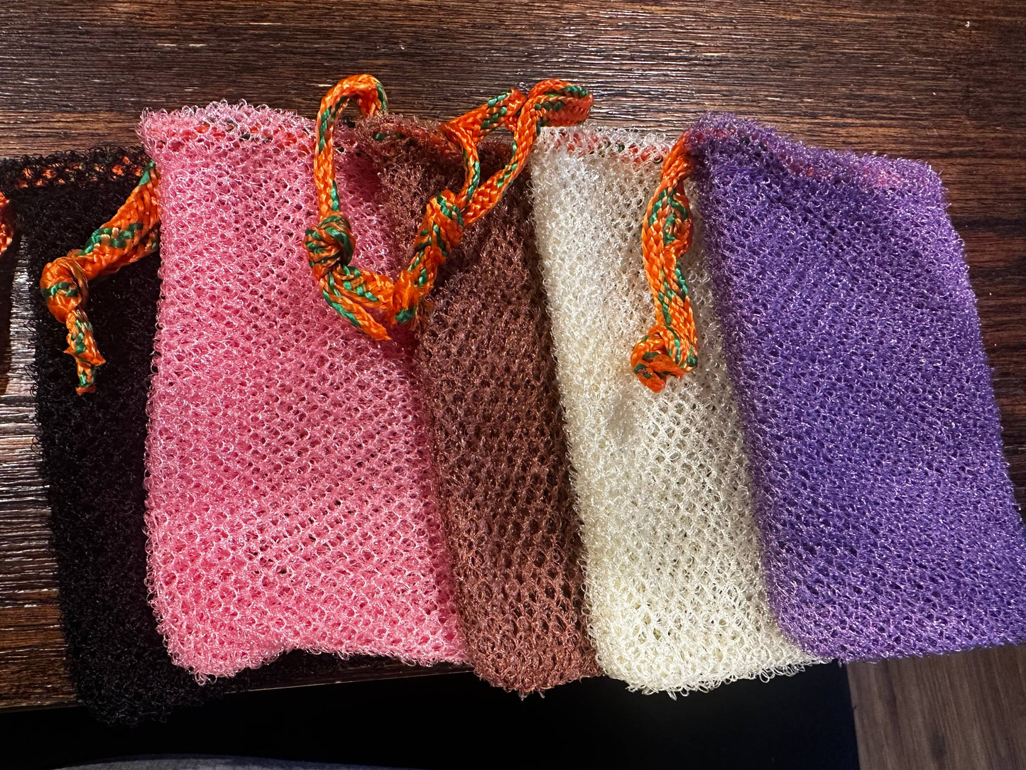 Authentic African net sponge soap saver