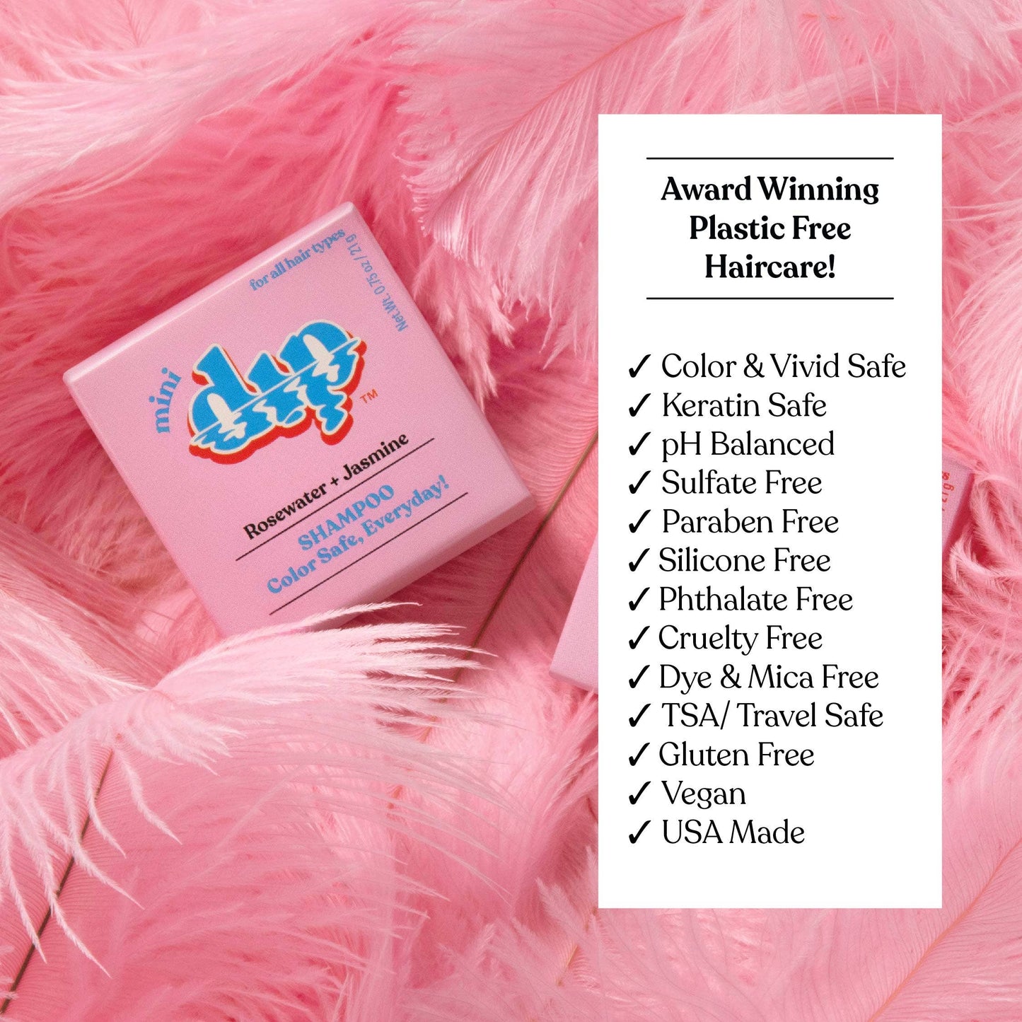 Mini Dip Shampoo Bar: Color Safe, Everyday - Rosewater & Jasmine