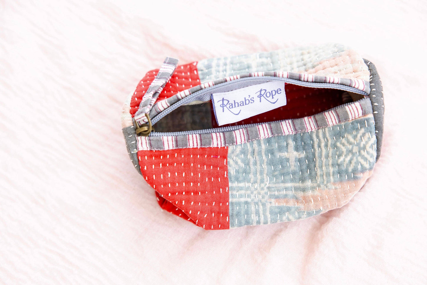 Antique Kantha Patchwork Pouch