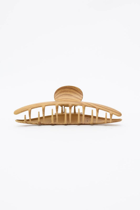 Natural Wood Grain Hair Claw Clip Accessory