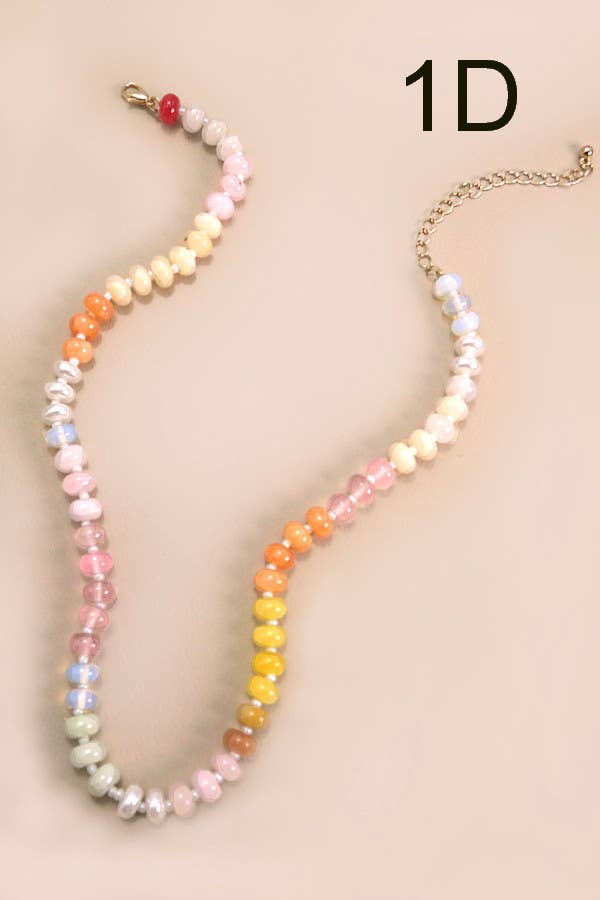 Stone + Glass Beaded Necklaces
