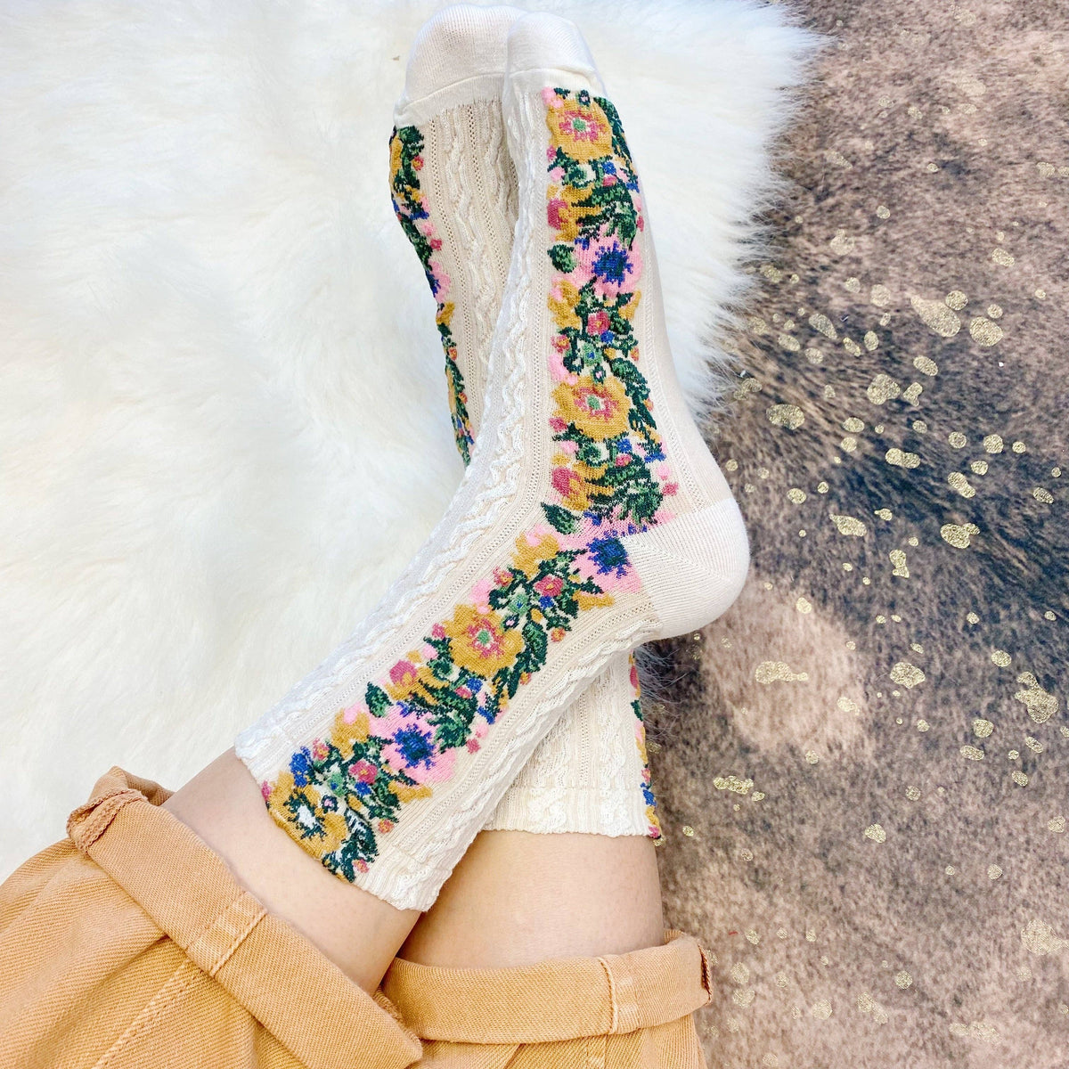 Wildflower Crew Socks
