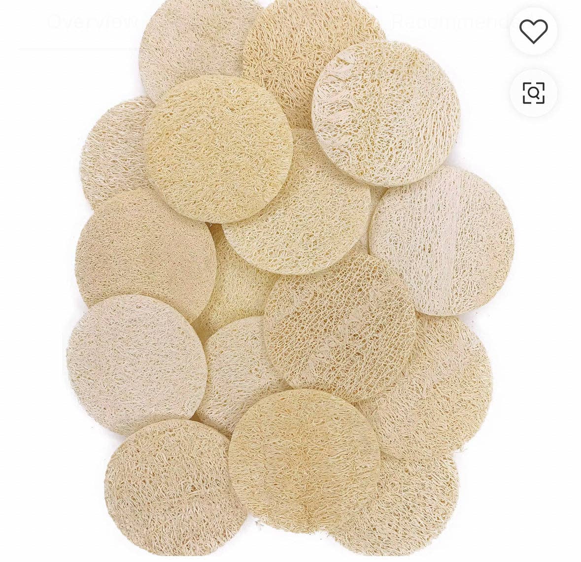 Collection of natural loofah sponges on a white background