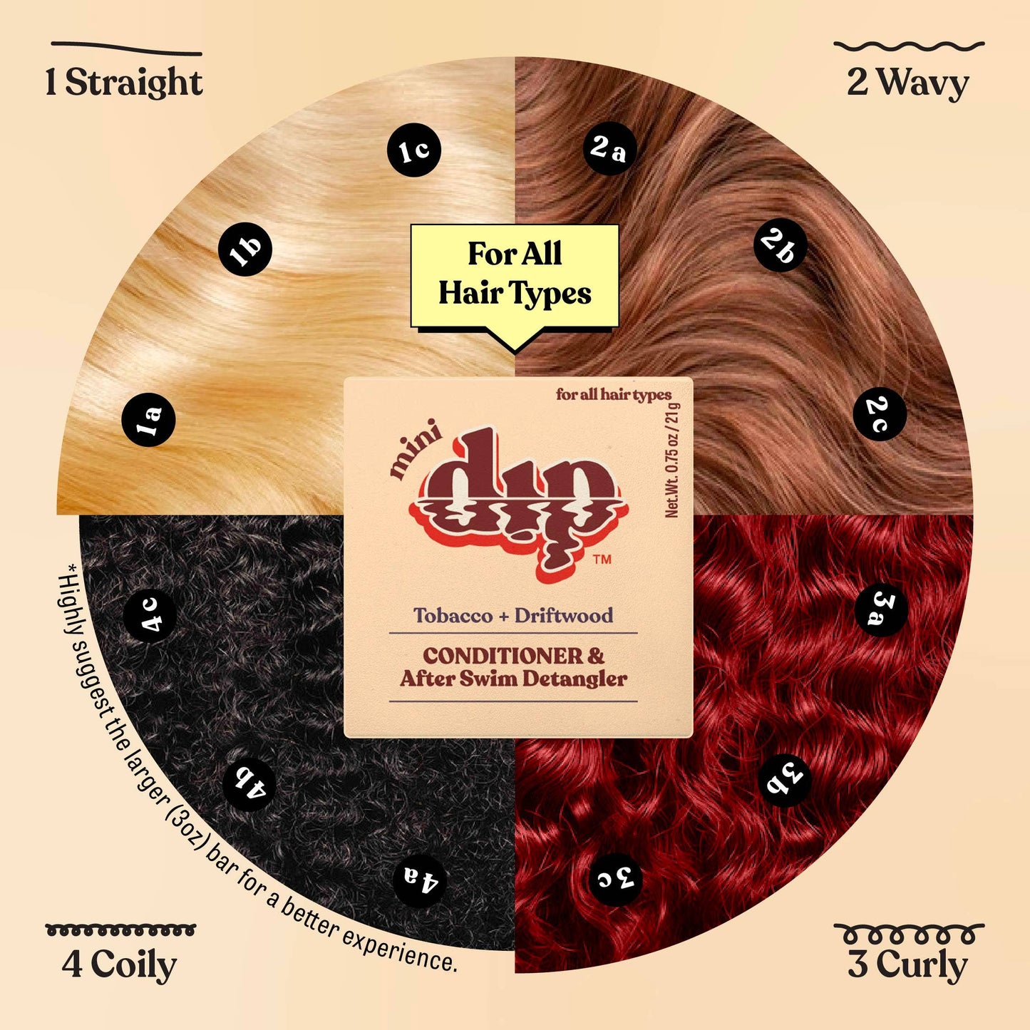 Mini Dip Conditioner & After Swim Detangler - Tobacco & Driftwood